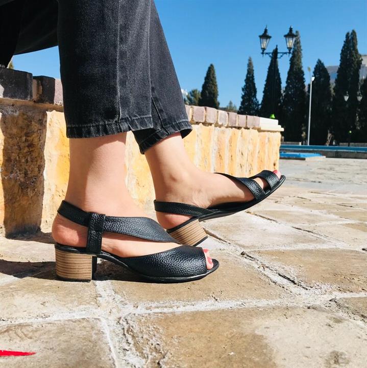 کفش چرم طبیعی تابستانی نسیم رنگ مشکی